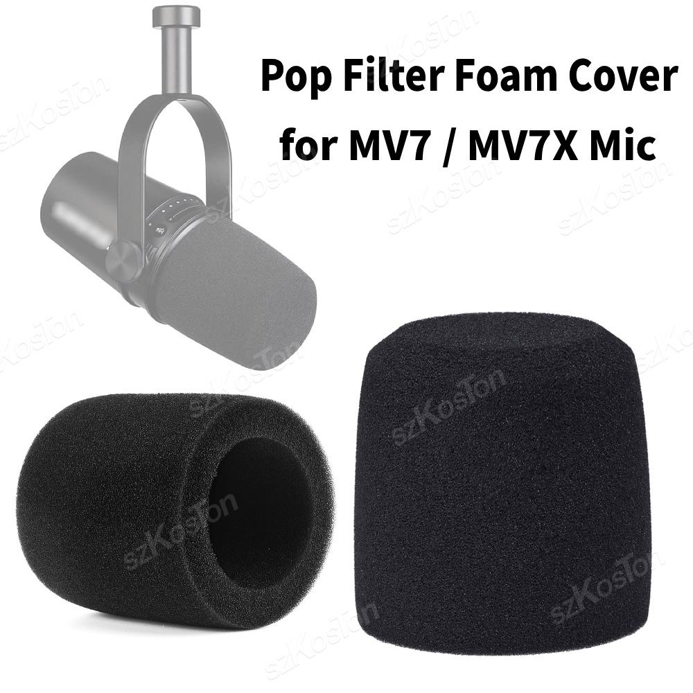Shure Mic Mv7 - ノイズリダクションスポンジフォーム保護カバー シュアMV7 / MV7Xマイク用ウィンドスクリーン マイク用ポップフィルター付き MV7マイク用