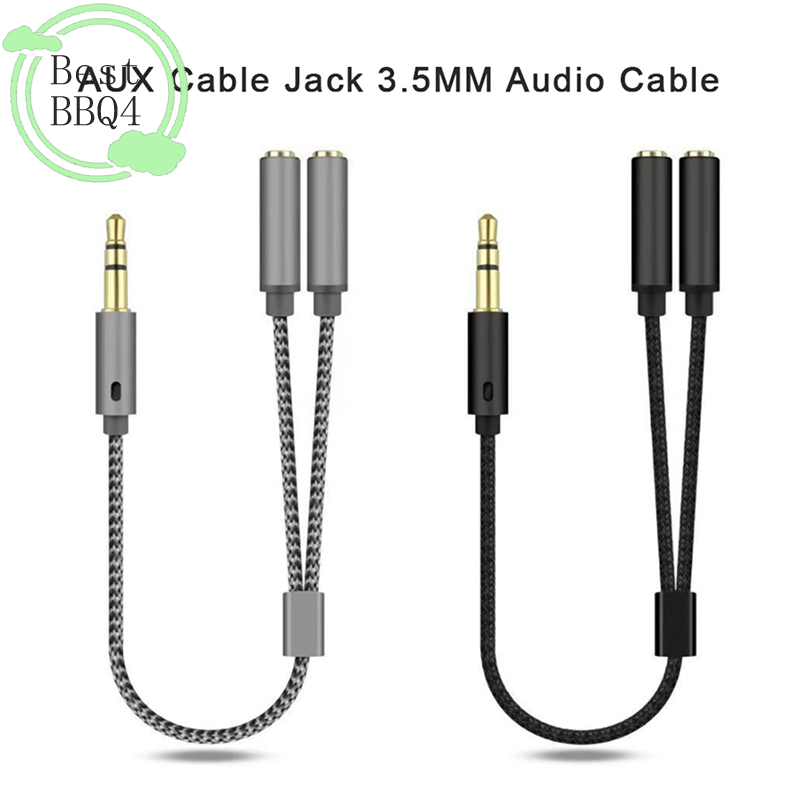 Audio Splitter Y - (BBQ4)AUX ケーブル ジャック 3.5MM オーディオ ケーブル