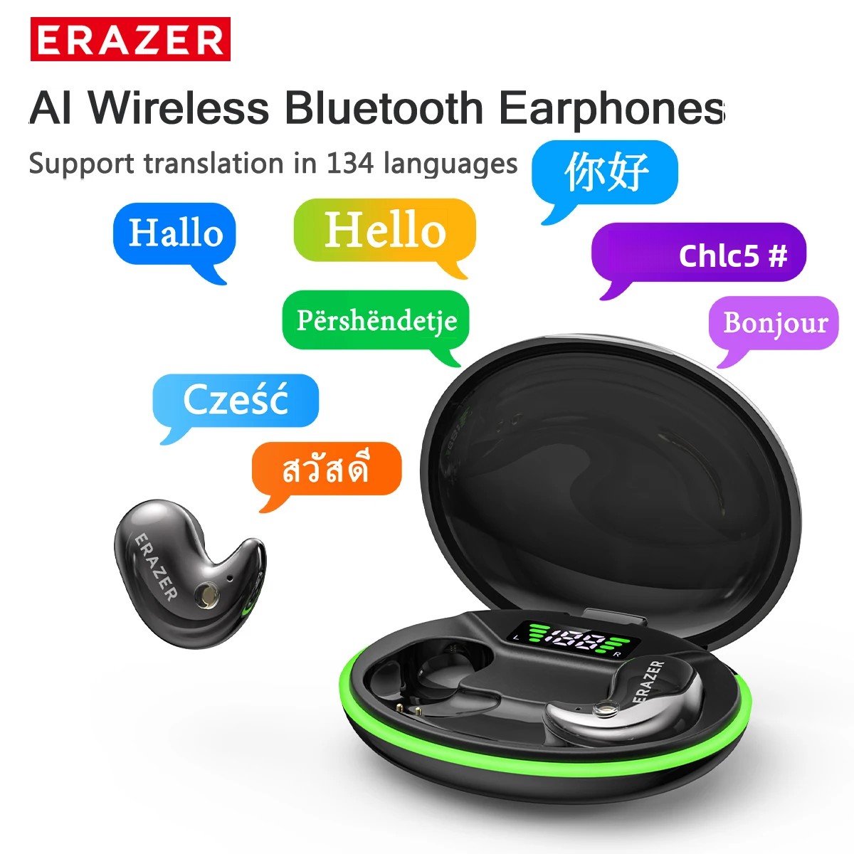 Wireless Earbuds Tws - EARZER XF58 インイヤー型Bluetoothヘッドホン マイク付き 翻訳機能搭載イヤホン TWS