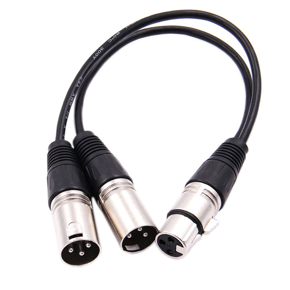 30cm 3ピンXLRメスジャックからデュアル2オスプラグY - Audio Splitter Y のレビューと価格