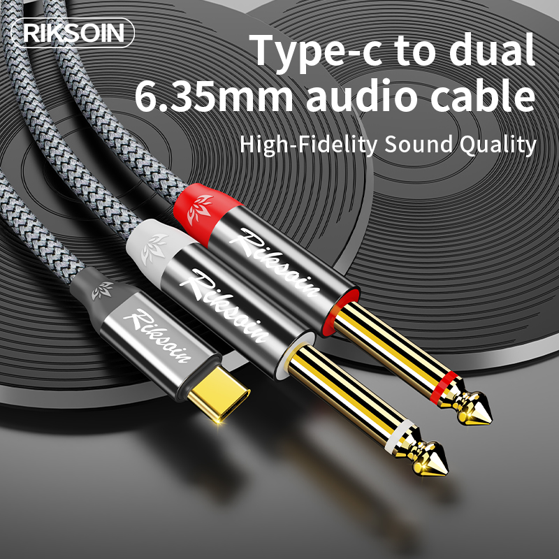 USB Type C - デュアル6.35mm TSオーディ - Audio Splitter Y のレビューと価格