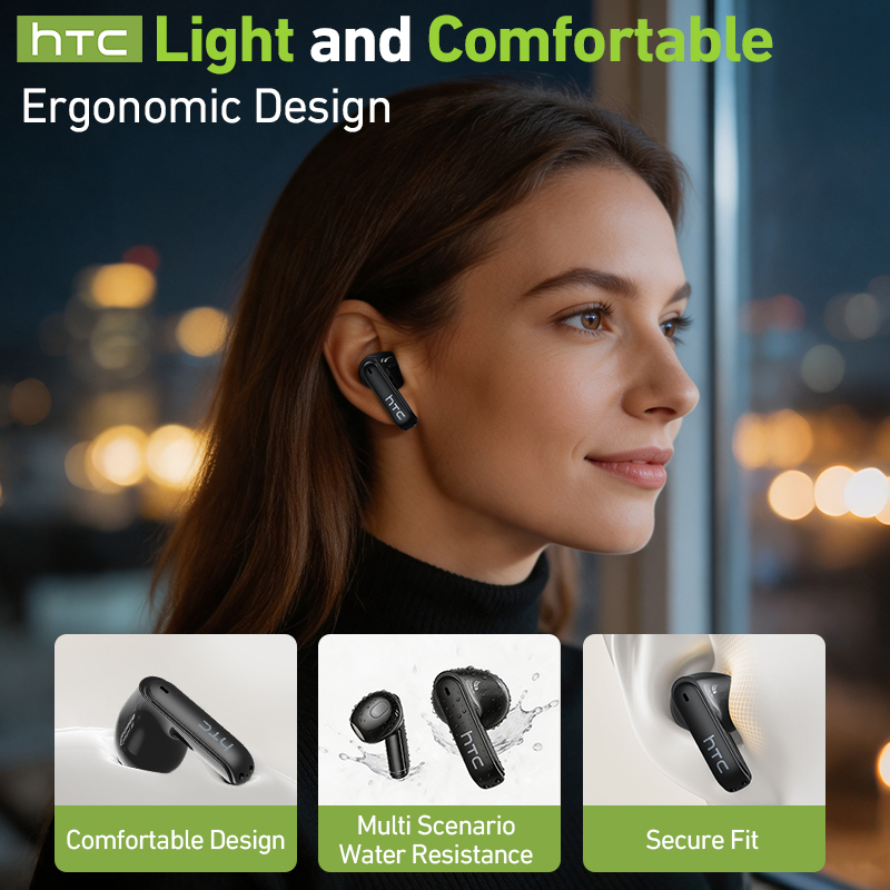 hTC ワイヤレスゲーミングイヤホン LCDスマートスクリー - Earbuds Charging Case のレビューと価格